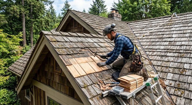 Cedar Shake Roof Repair in Cape May, NJ
