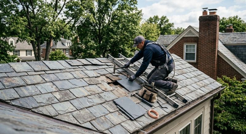 Slate Shingle Replacement in Cape May County, NJ